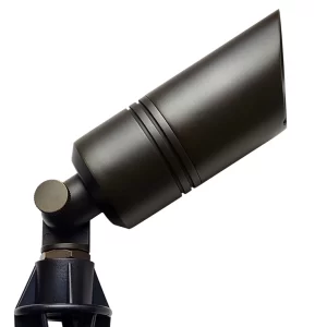 Up Light w/ Medium Shroud — solid brass LT2107 low voltage landscape fixture