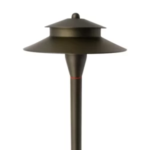 Two-Tier Path Lights — solid cast brass LT2405 pathway light